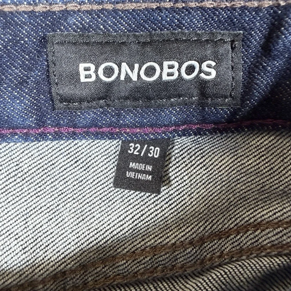 Bonobos Jeans Men's 32x30 Blue Denim Straight Slim Organic Cotton Stretch